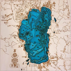 Lake Tahoe Mini 3D Wood Map