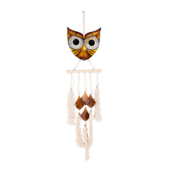 Capiz with Wood Rod macrame - Owl