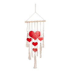 Capiz with Wood Rod macrame - Hearts