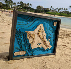 Oahu 3-D Wooden Map