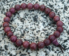 Purpleheart Wood Wrist Mala - Prayer Beads