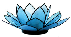 SoHo Lotus Tea Light Holder, Aqua