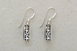 Thick Oval Etched Earrings