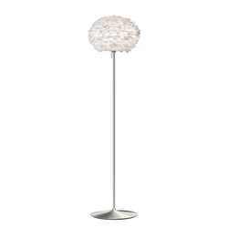 Eos Large Floor Lamp - White, Brushed Steel Stand