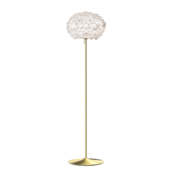 Eos Large Floor Lamp - White, Brushed Brass Stand
