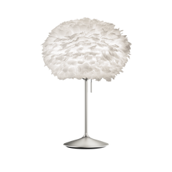 Eos Table Lamp - White, Polished Steel Stand