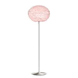 Eos Large Floor Lamp in Light Rose, Polished Steel Base