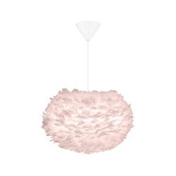 Eos Medium Hardwired Pendant in Light Rose, White Cord