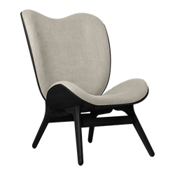 A Conversation Piece Tall Lounge Chair in Black Oak, White Sands