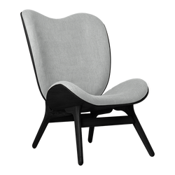 A Conversation Piece Tall Lounge Chair in Black Oak, Sterling