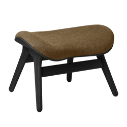 A Conversation Piece Ottoman in Black Oak, Sugar Brown