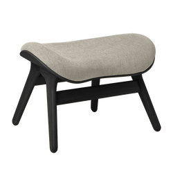 A Conversation Piece Ottoman in Black Oak, White Sands