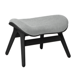 A Conversation Piece Ottoman in Black Oak, Sterling