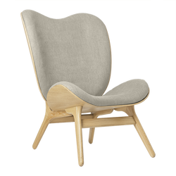 A Conversation Piece Tall Lounge Chair in Oak, White Sands