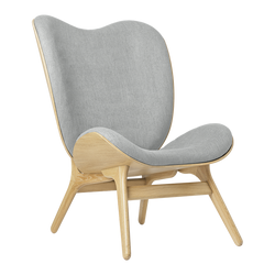 A Conversation Piece Tall Lounge Chair in Oak, Sterling