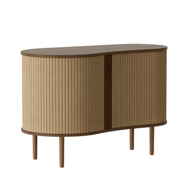 Audacious Cabinet in Dark Oak with Sugar Brown Tambour Doors