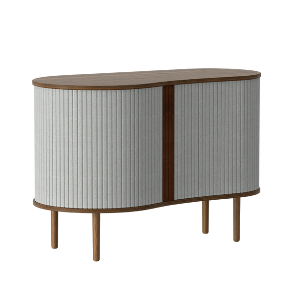 Audacious Cabinet in Dark Oak with Sugar Brown Tambour Doors