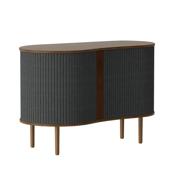 Audacious Cabinet in Dark Oak with Sugar Brown Tambour Doors