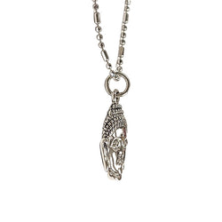 Double Sided Buddha Head Pendant in Sterling Silver on 18