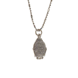 Double Sided Buddha Head Pendant in Sterling Silver on 18