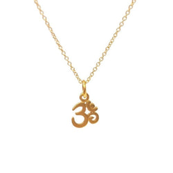 Tiny Om Necklace in 24k Plated Bronze on 16