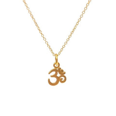 Tiny Om Necklace in 24k Plated Bronze on 16