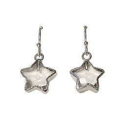 Star Shape Gemstone Earrings in Sterling Silver, Stone Choice