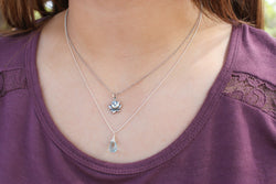 Small Lotus Necklace in Sterling Silver 16 or 18 Inch