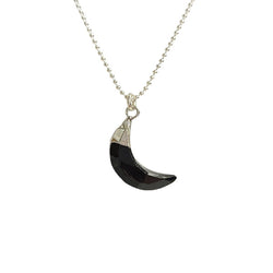 Crescent Moon Gemstone Necklace in Sterling Silver, 12 Stone Choice