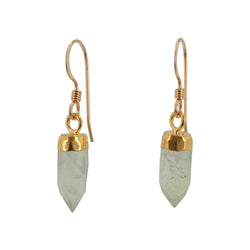 Gold Gemstone Point Dangle Earrings