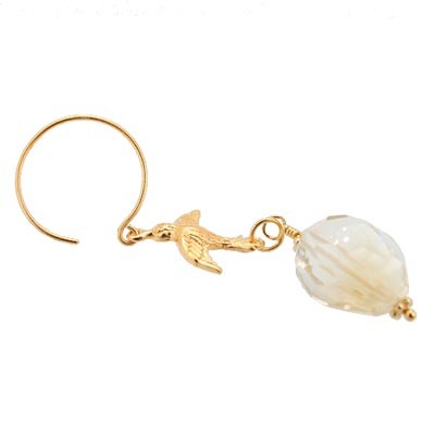 Destash Jewelry, Gold Bird Earrings, Bird Dangle Earrings, Romantic Earrings, Yellow Citrine Earrings, Bohemian Style, Boho Chic