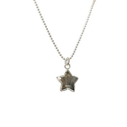 Star Shape Gemstone Necklace in Sterling Silver, Stone Choice