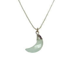 Crescent Moon Gemstone Necklace in Sterling Silver, 12 Stone Choice
