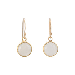 Small Round Gemstone Earrings in Gold