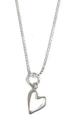 Zoe and Piper Small Heart Pendant Sterling Silver on a 16