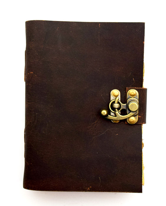 Leather Journal with Aged Looking Handmade Parchment Paper