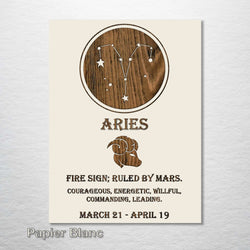 Zodiac Wall Hanging - Aries, Papier Blanc