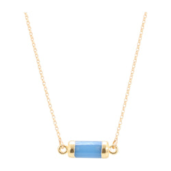 Petite Gemstone Bar Necklace in Gold or Silver,