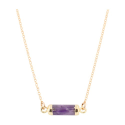 Petite Gemstone Bar Necklace in Gold or Silver,