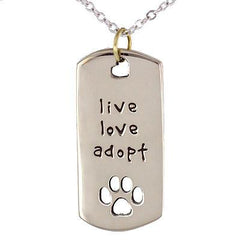 Live, Love, Adopt Word Pendant on 18