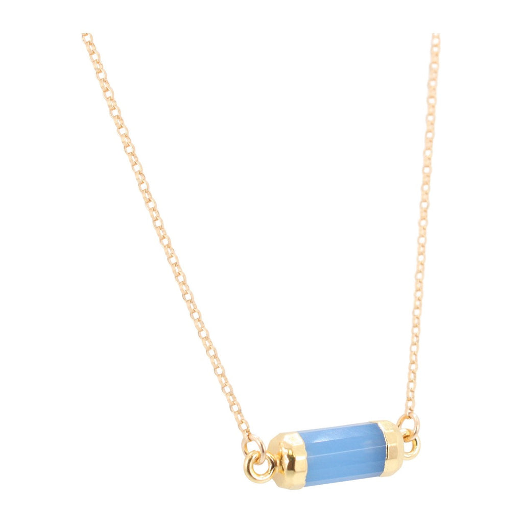 Petite Gemstone Bar Necklace in Gold or Silver,