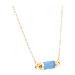 Petite Gemstone Bar Necklace in Gold or Silver,