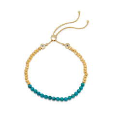 Gold & Turquoise Bolo Bracelet