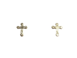 Tiny Cross Stud Earrings in Sterling Silver for Children or Women