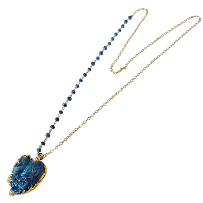 Limited Edition Blue Kyanite Necklace on a 28 Inch Kyanite Gemstone Chain, #6327-yg-kyanite
