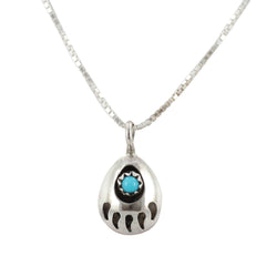 Small Turquoise Bear Paw Necklace