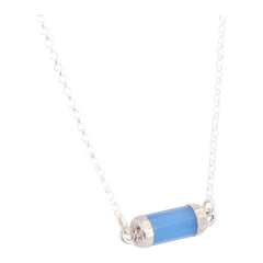 Petite Gemstone Bar Necklace in Gold or Silver,