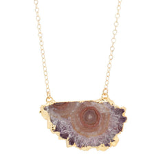 Amethyst Stalactite Gemstone Necklace on a 22 Inch Chain