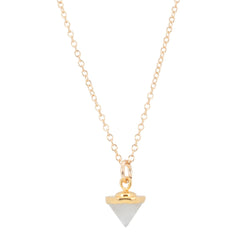Gold Gemstone Spike Necklace, Stone Choice, Moonstone