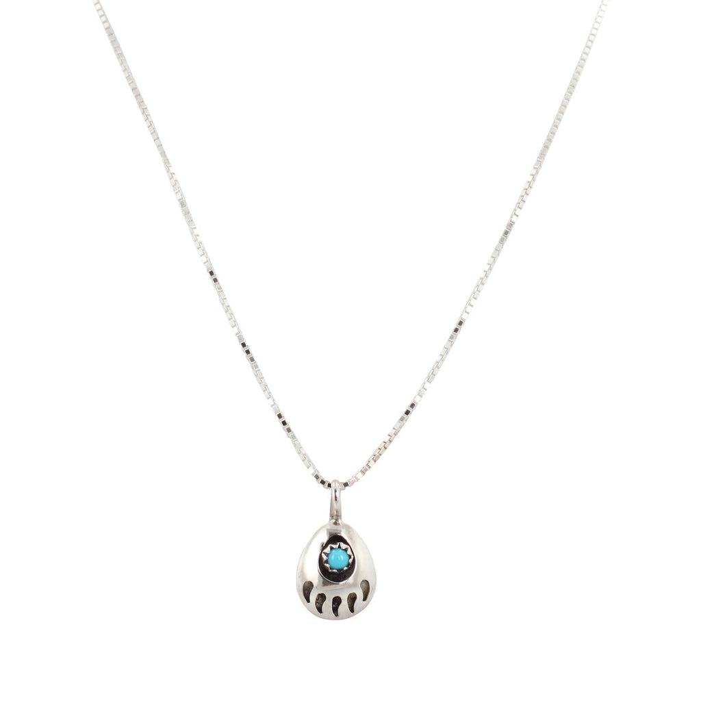 Small Turquoise Bear Paw Necklace